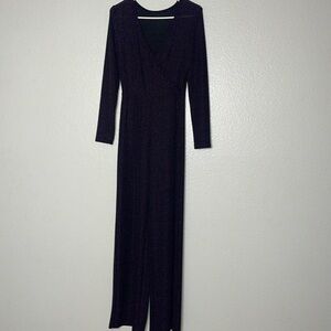 Sparkle Jumpsuit Purple Long Sleeve Small